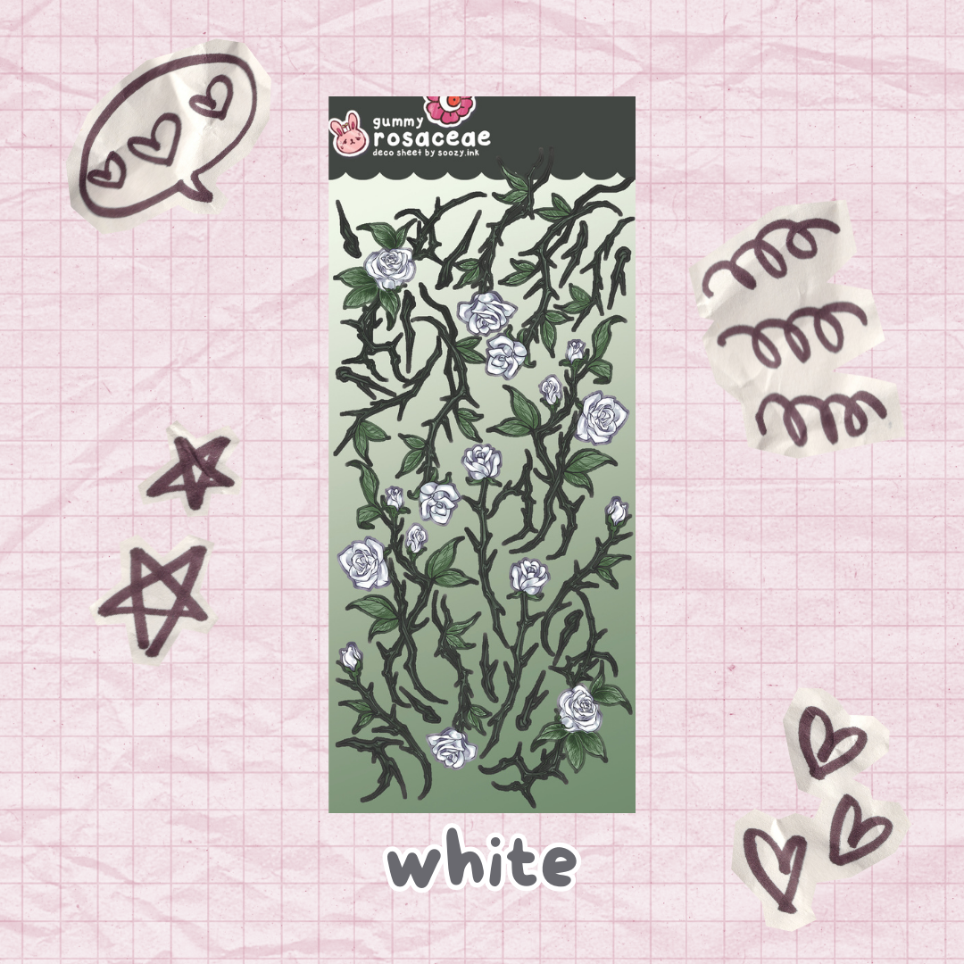 "Rosaceae" Thorny Roses Deco Sticker Sheets