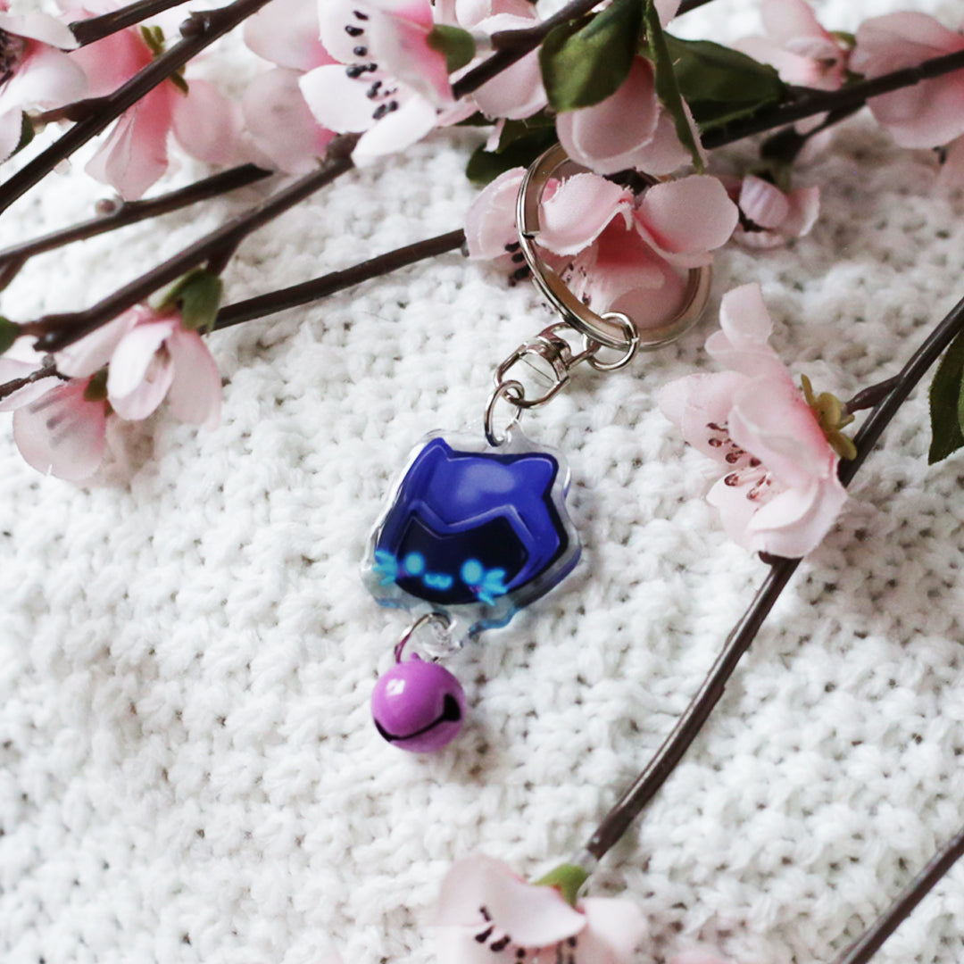 VALORANT Omen Cat Acrylic Charm Keyring with Bell