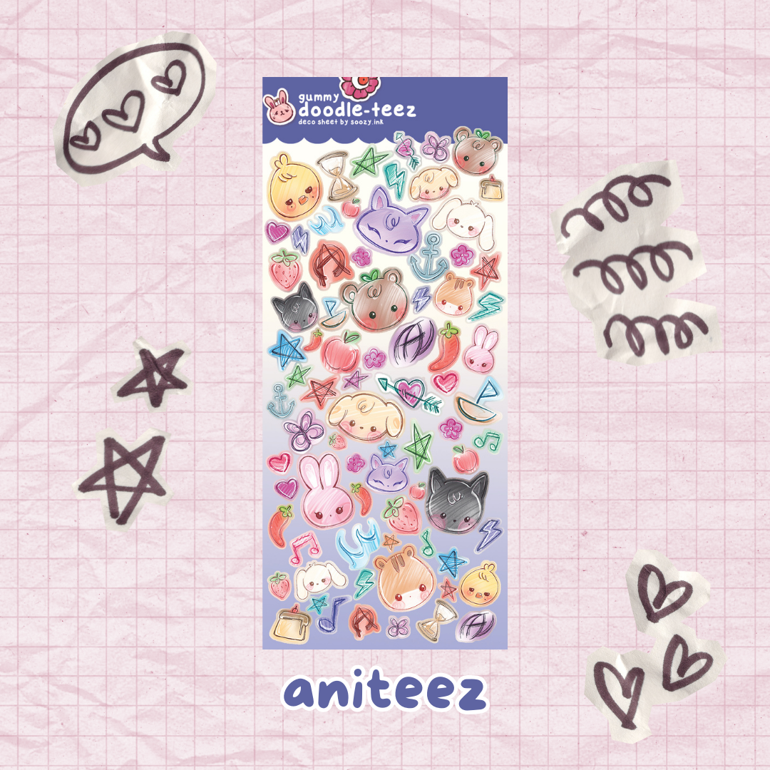 "Doodleteez" ATEEZ KPOP Deco Sticker Sheets