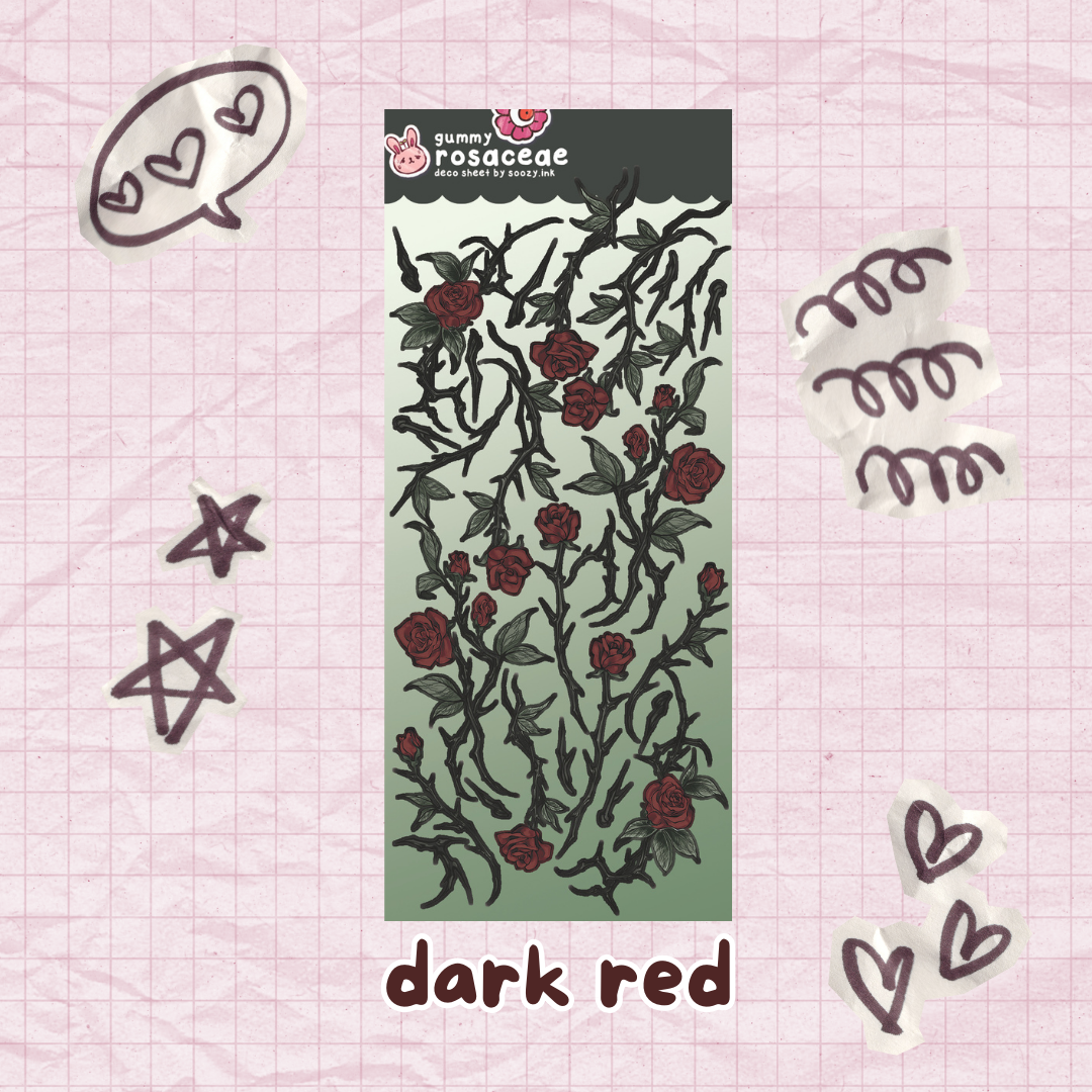 "Rosaceae" Thorny Roses Deco Sticker Sheets