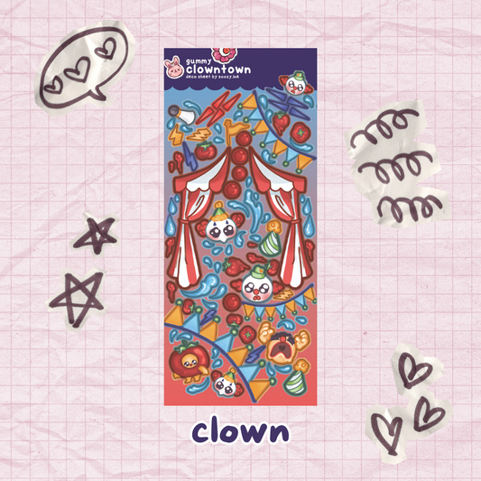 Sad Clown Deco Sticker Sheets