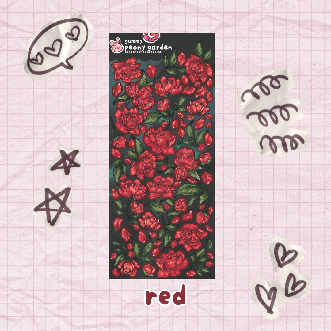 Peony Deco Sticker Sheets