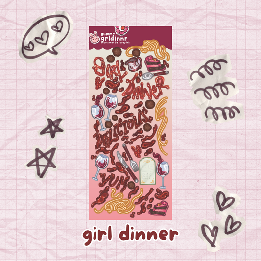 Girl Dinner Deco Sticker Sheets