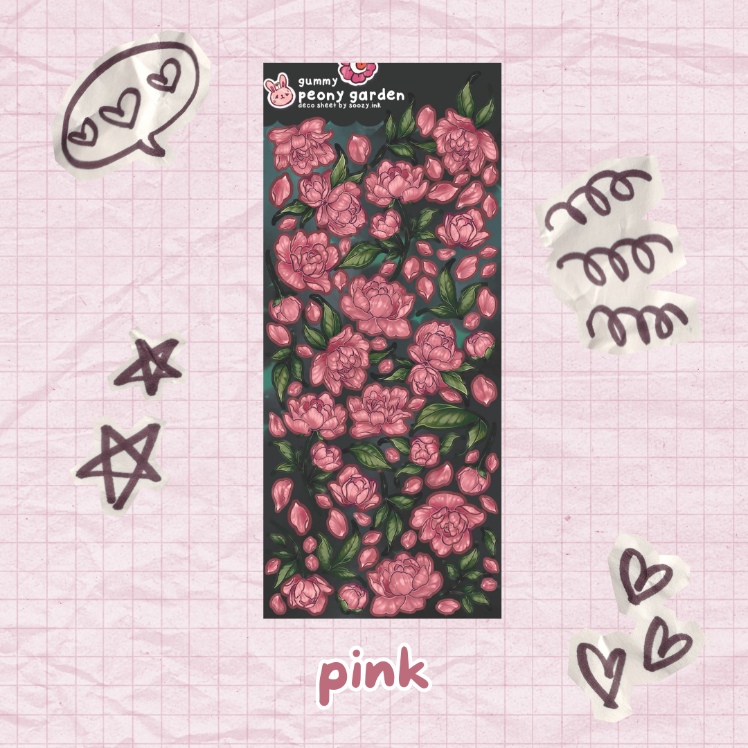 Peony Deco Sticker Sheets