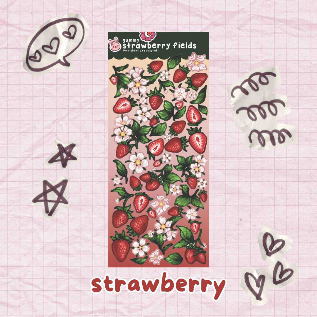 Strawberry Vinyl Deco Sticker Sheets