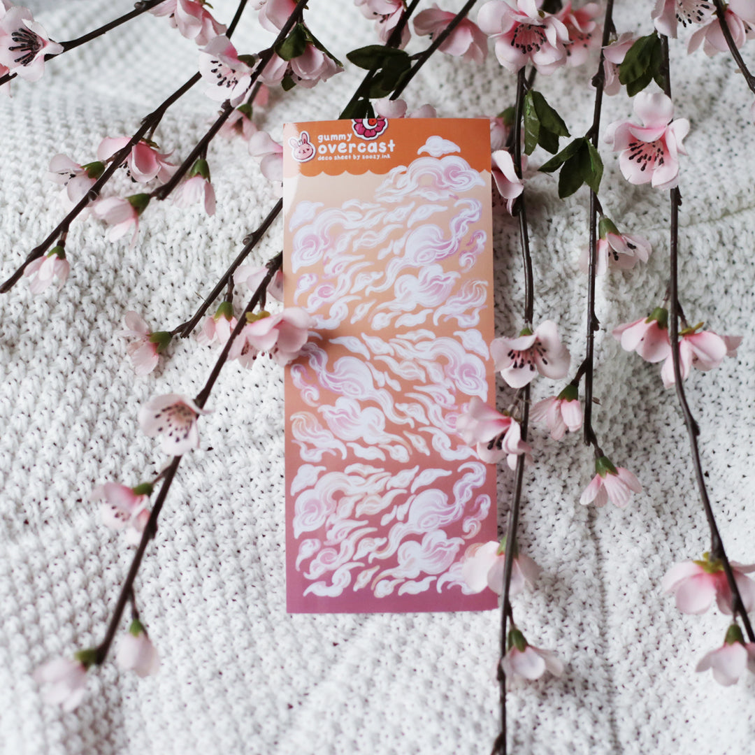 "Overcast" Clouds  Deco Sticker Sheets