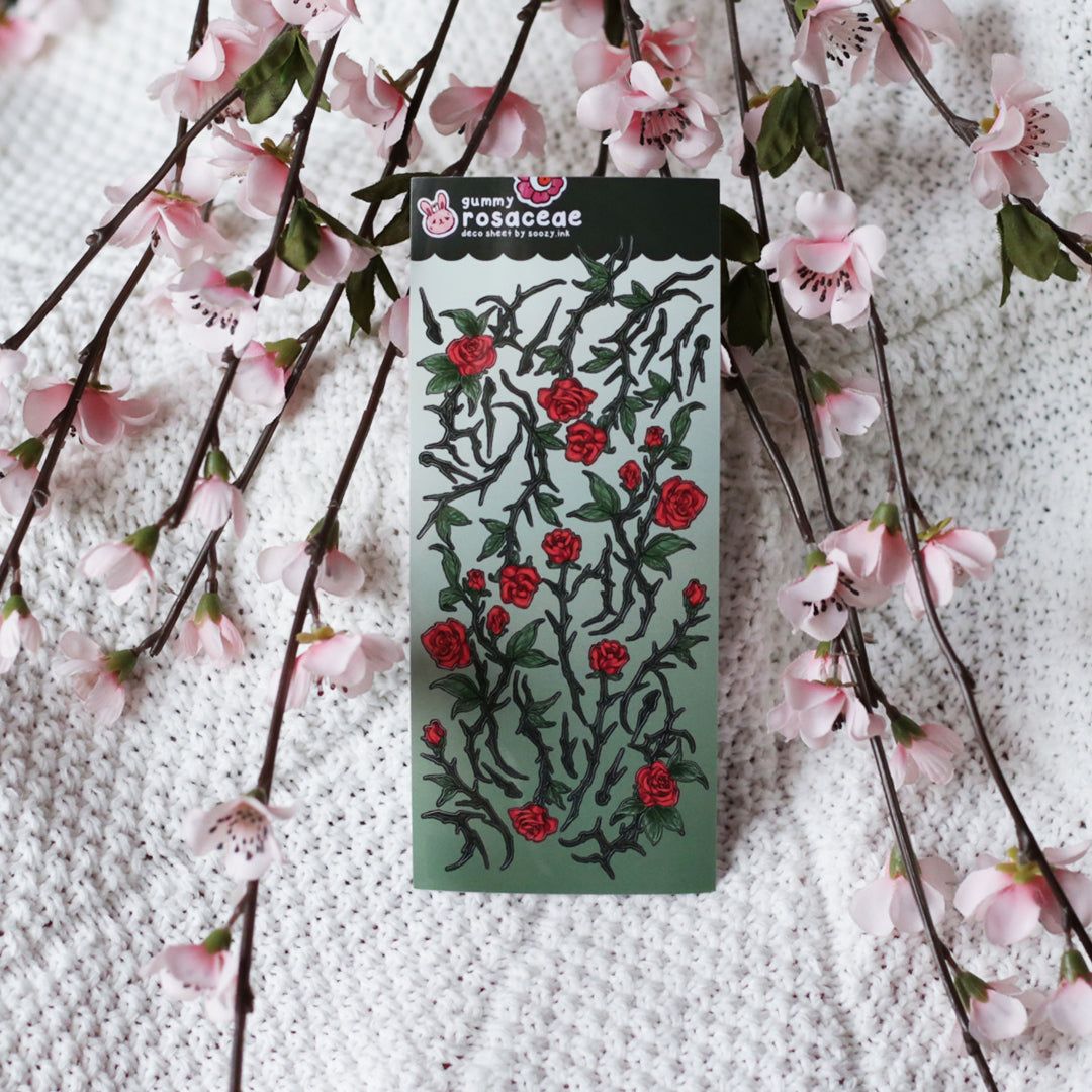 "Rosaceae" Thorny Roses Deco Sticker Sheets