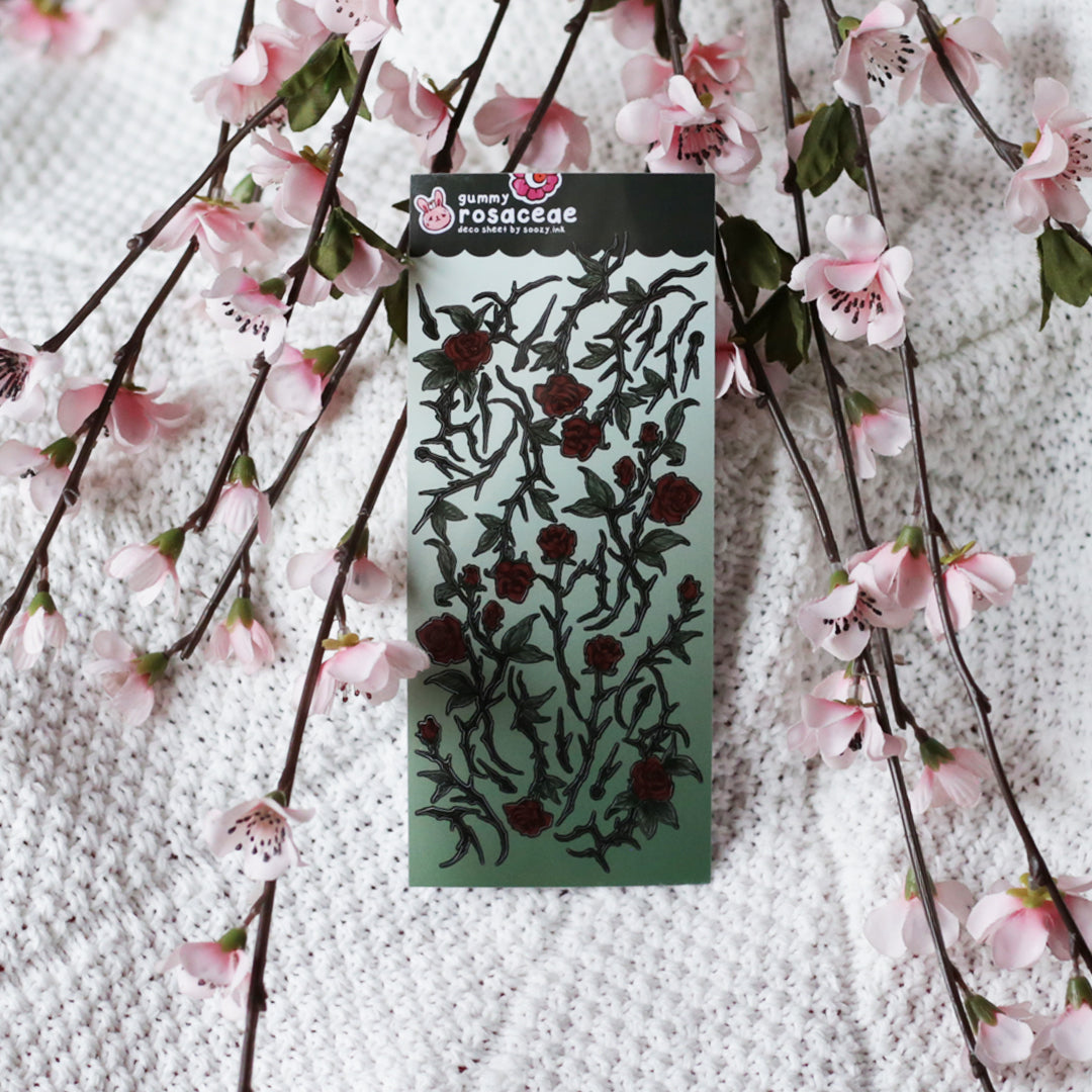 "Rosaceae" Thorny Roses Deco Sticker Sheets
