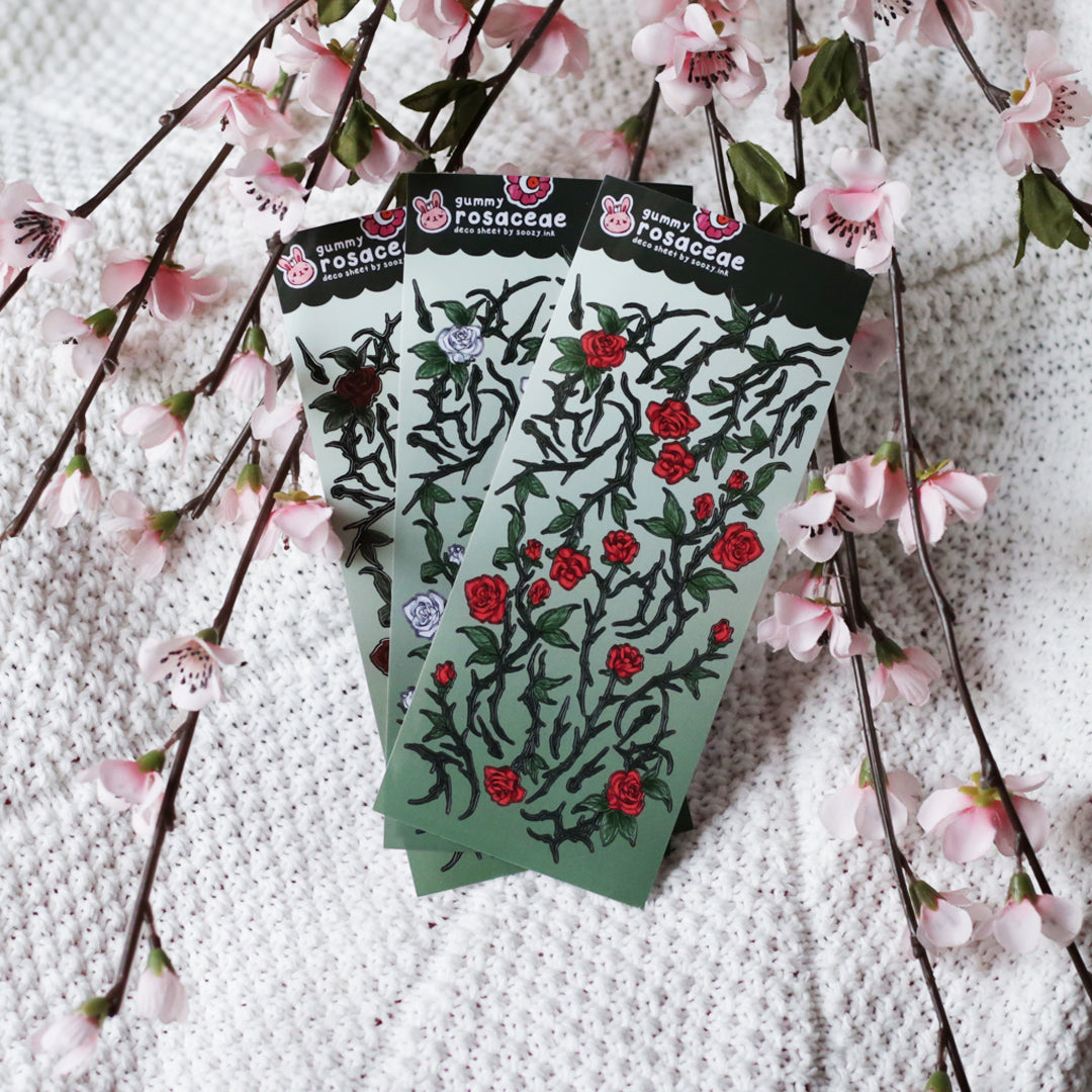 "Rosaceae" Thorny Roses Deco Sticker Sheets